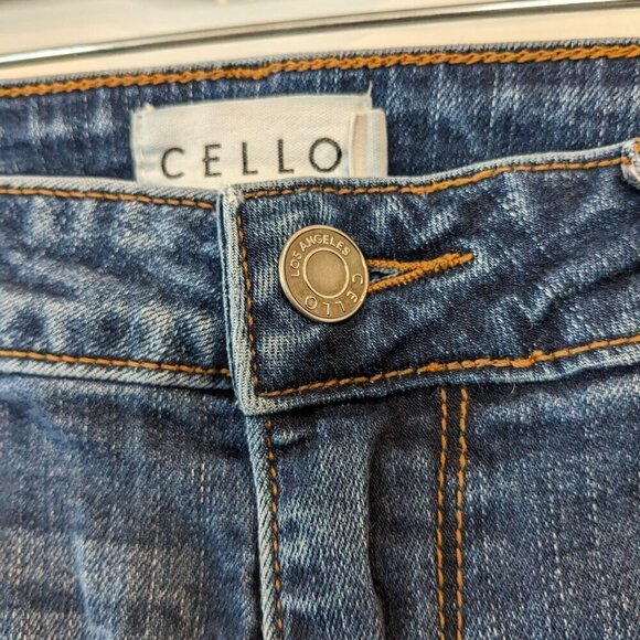 CELLO Sweet Escape Skinny Jeans High Rise Womens Size 7 Distressed High-Low Hem - Picture 5 of 16